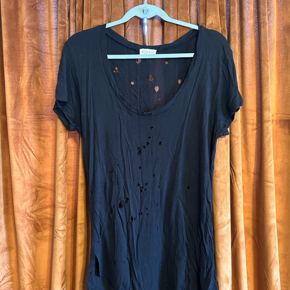 Edgy Black Short Sleeve Tee by Wildfox - Picture 1 of 3
